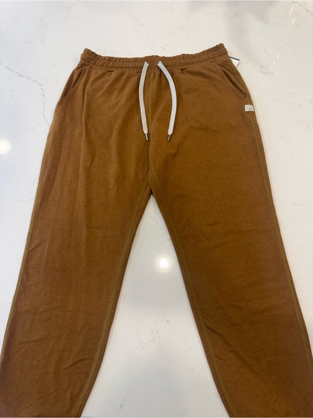 Vuori Men's Brown Elastic-Waist Joggers
